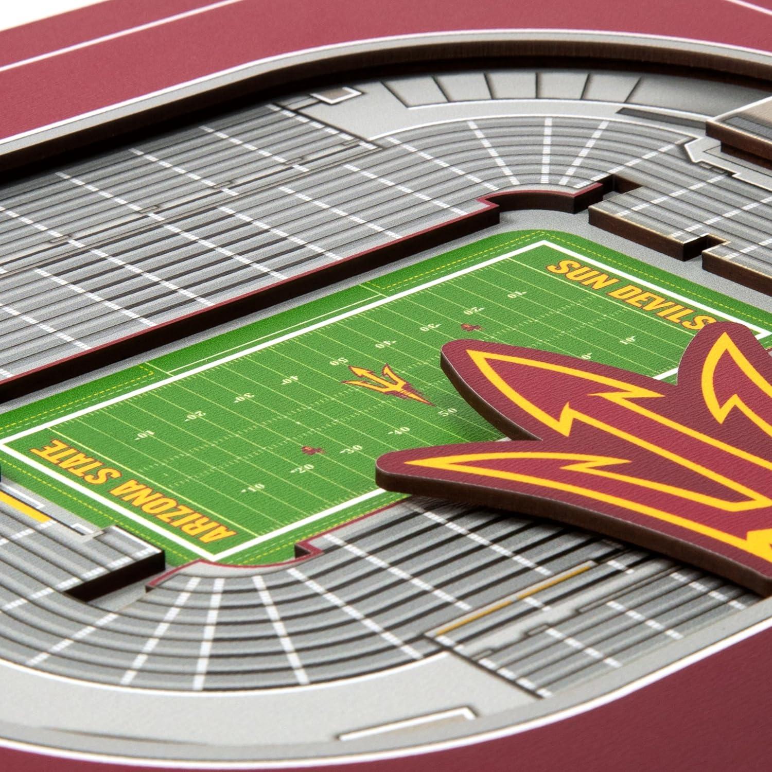 image:imageYouTheFan Officiallylicensed NCAA Stadium Series 3D Wall Art multilayer team stadium replica detailed sports fan gift indoor decorArizona State Sun Devils