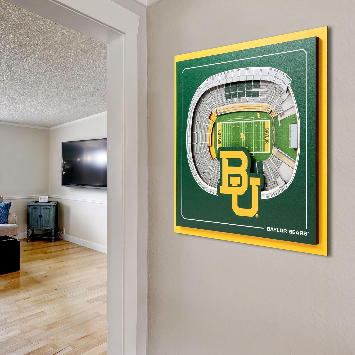 image:imageYouTheFan Officiallylicensed NCAA Stadium Series 3D Wall Art multilayer team stadium replica detailed sports fan gift indoor decorBaylor Bears