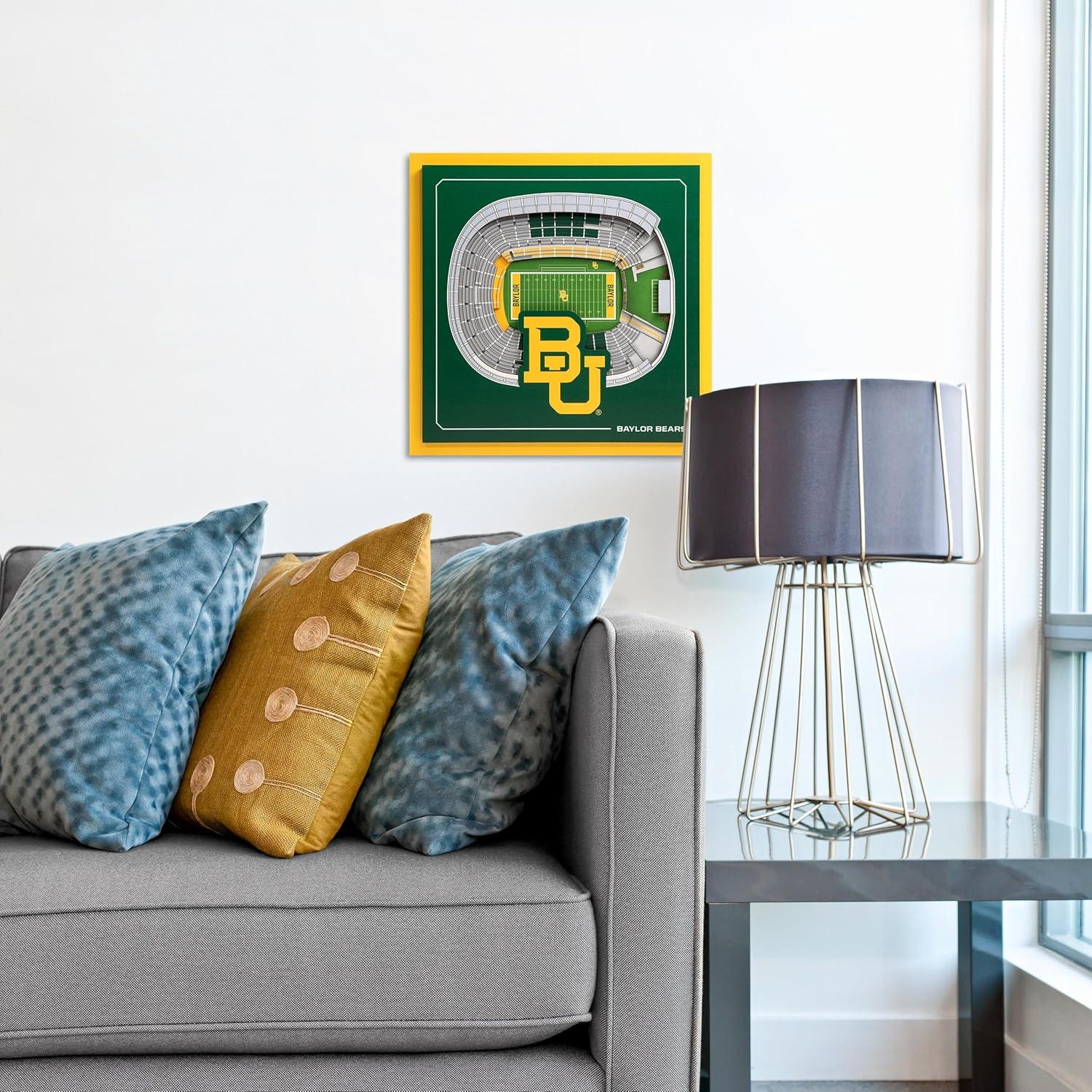 image:imageYouTheFan Officiallylicensed NCAA Stadium Series 3D Wall Art multilayer team stadium replica detailed sports fan gift indoor decorBaylor Bears