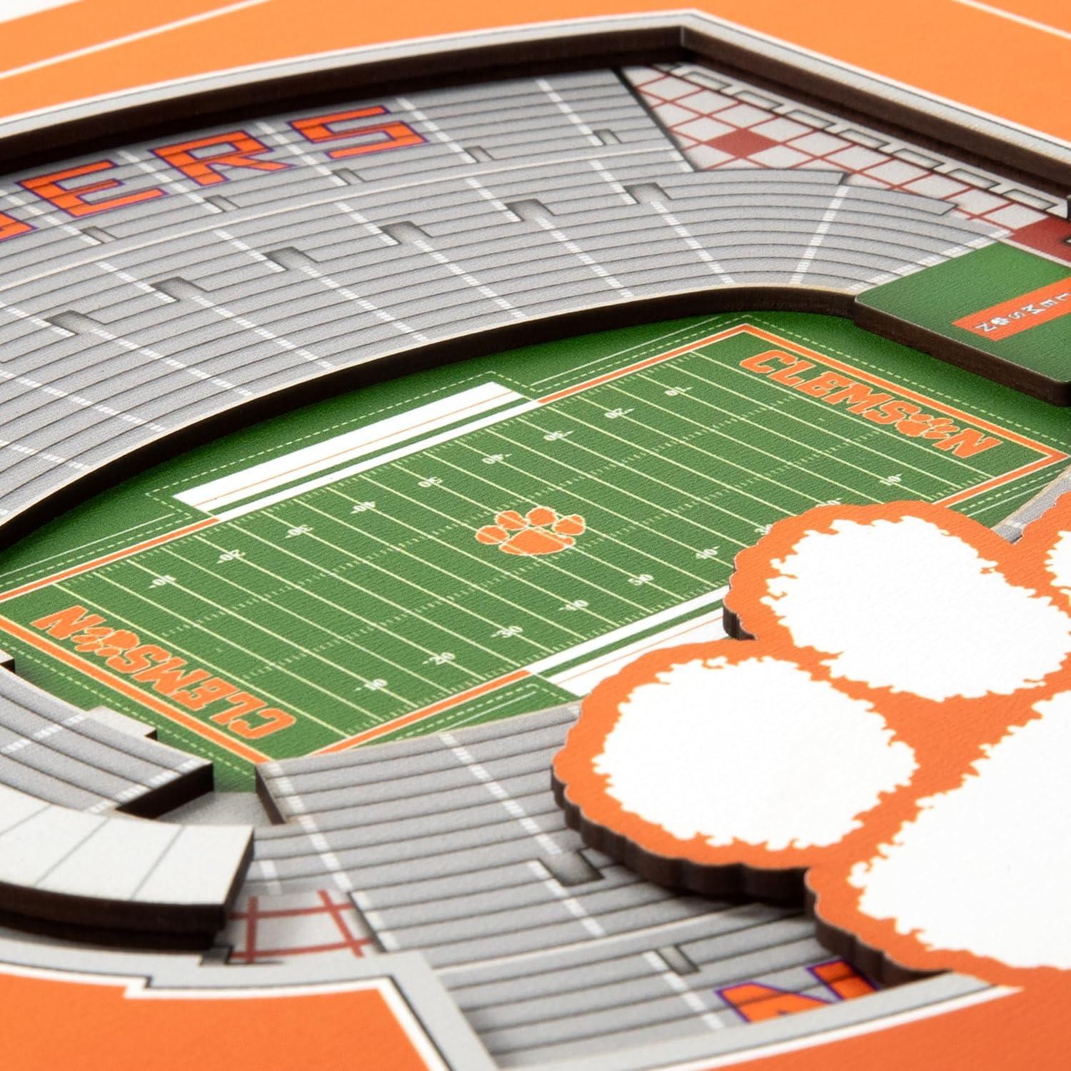 image:imageYouTheFan Officiallylicensed NCAA Stadium Series 3D Wall Art multilayer team stadium replica detailed sports fan gift indoor decorClemson Tigers