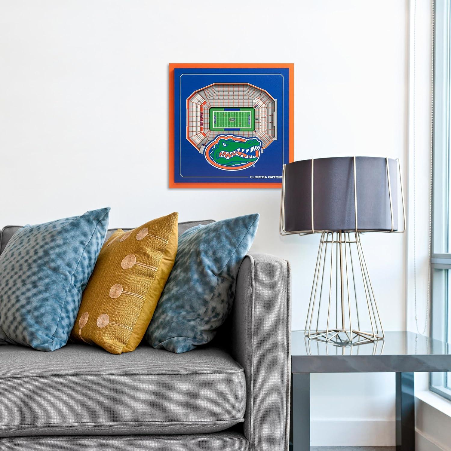 image:imageYouTheFan Officiallylicensed NCAA Stadium Series 3D Wall Art multilayer team stadium replica detailed sports fan gift indoor decorFlorida Gators