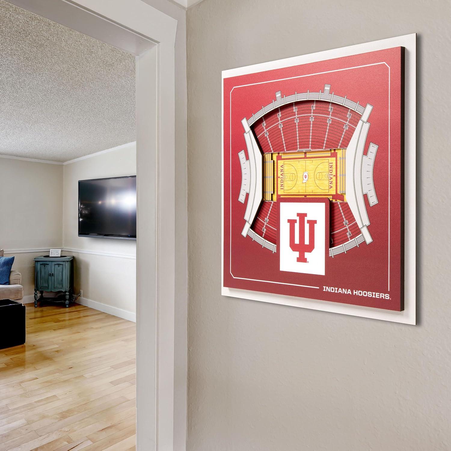 image:imageYouTheFan Officiallylicensed NCAA Stadium Series 3D Wall Art multilayer team stadium replica detailed sports fan gift indoor decorIndiana Hoosiers