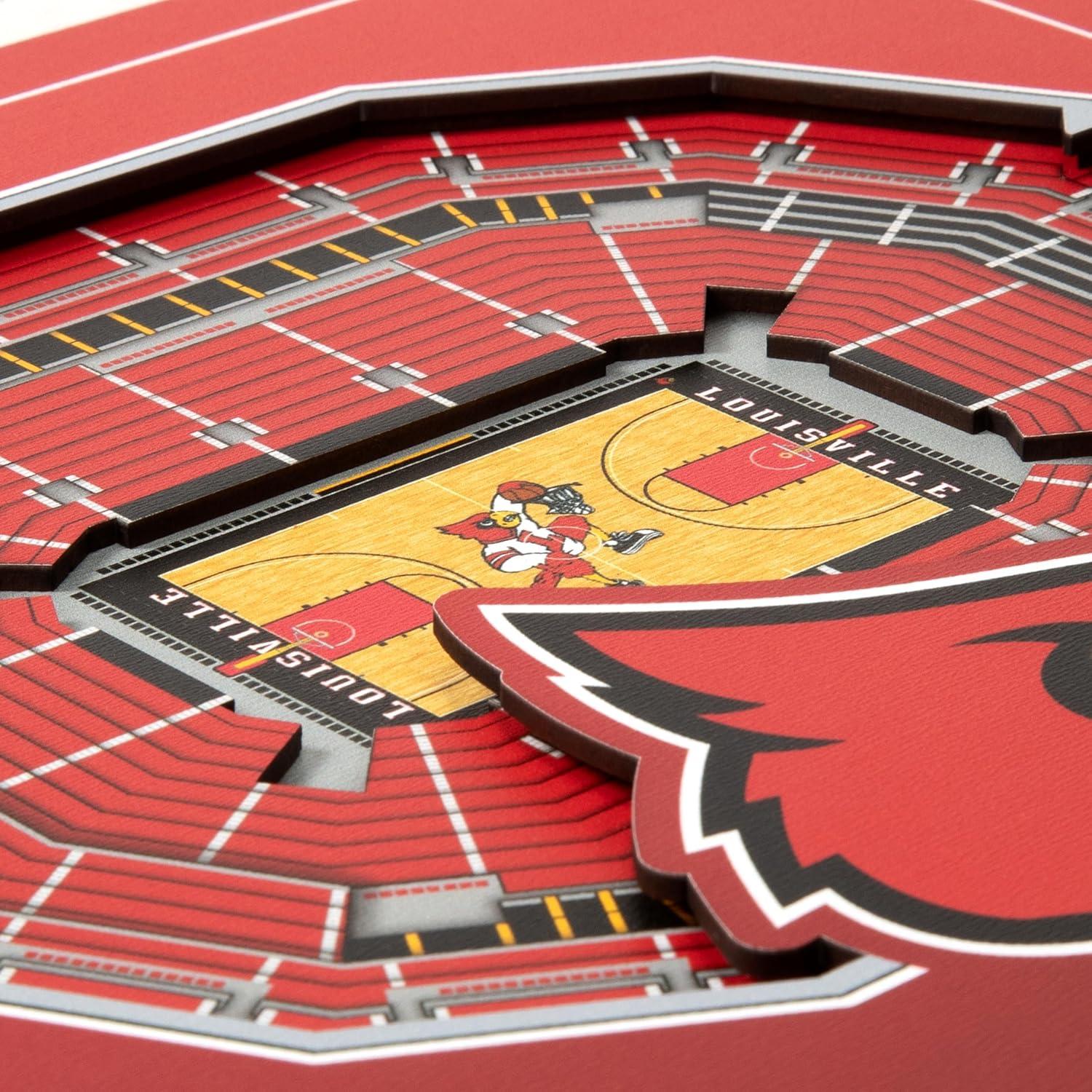 image:imageYouTheFan Officiallylicensed NCAA Stadium Series 3D Wall Art multilayer team stadium replica detailed sports fan gift indoor decorLouisville Cardinals