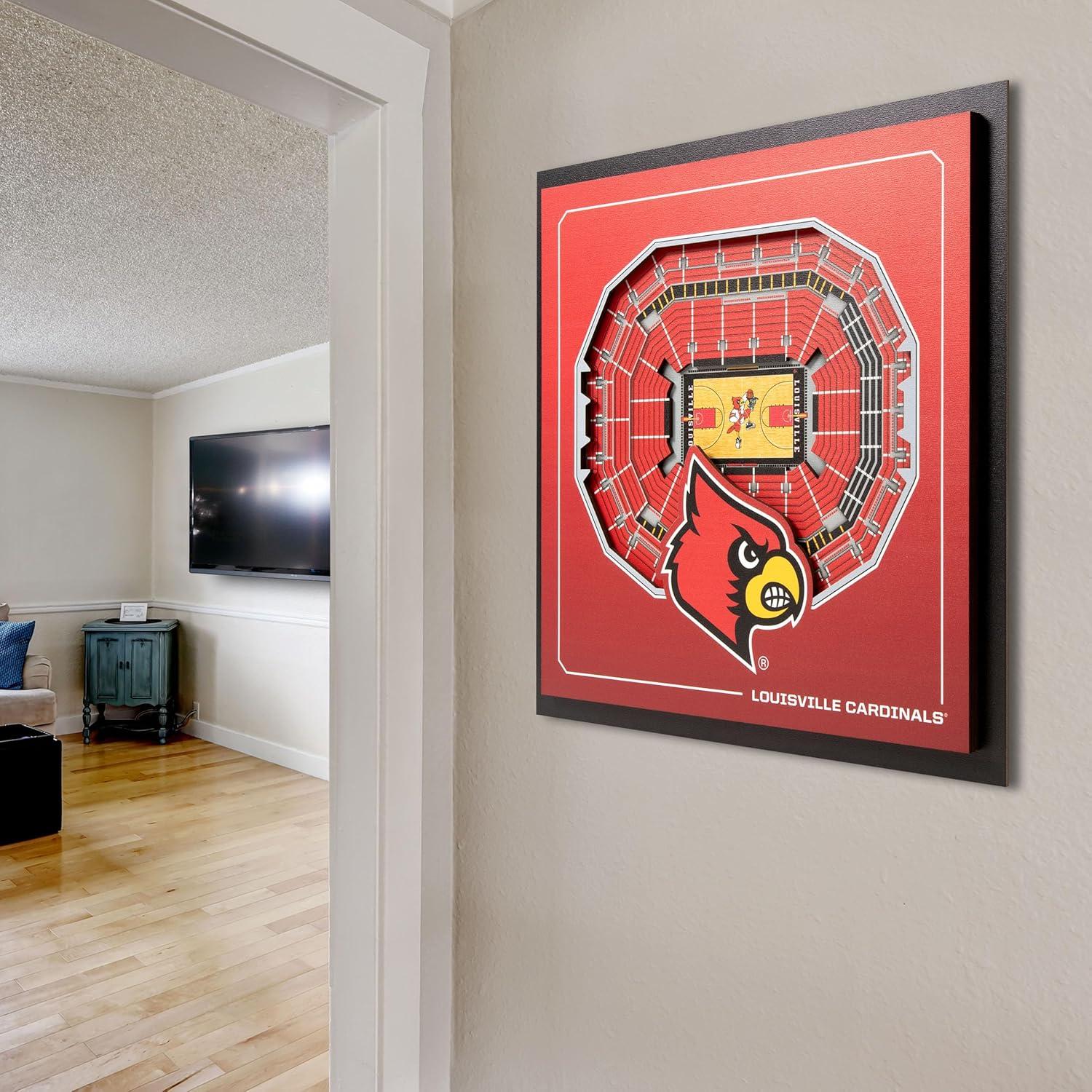 image:imageYouTheFan Officiallylicensed NCAA Stadium Series 3D Wall Art multilayer team stadium replica detailed sports fan gift indoor decorLouisville Cardinals