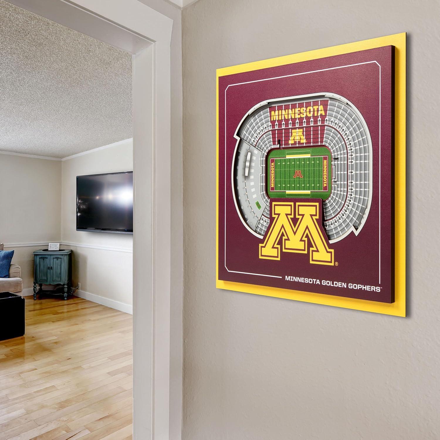 image:imageYouTheFan Officiallylicensed NCAA Stadium Series 3D Wall Art multilayer team stadium replica detailed sports fan gift indoor decorMinnesota Golden Gophers