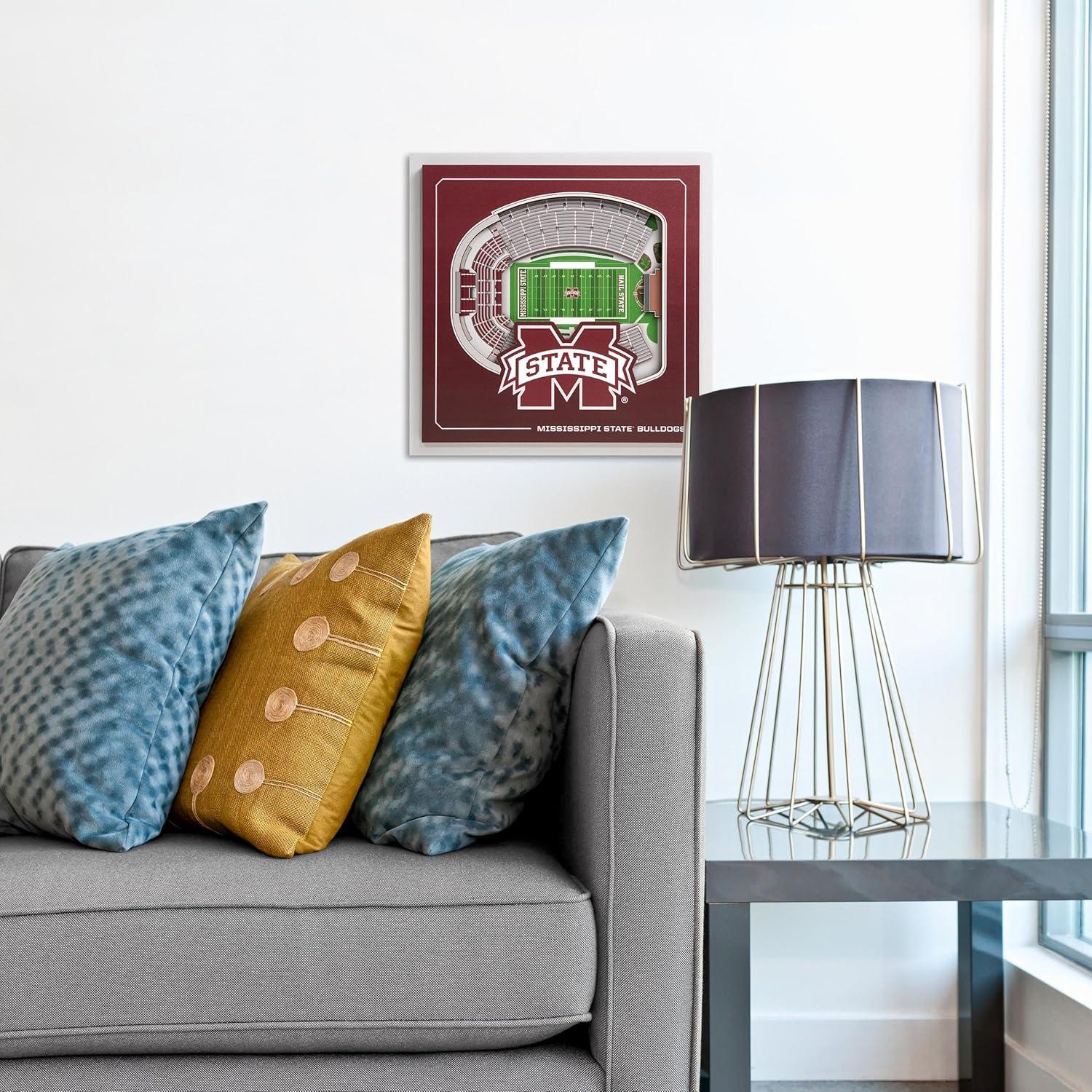 image:imageYouTheFan Officiallylicensed NCAA Stadium Series 3D Wall Art multilayer team stadium replica detailed sports fan gift indoor decorMississippi State Bulldogs