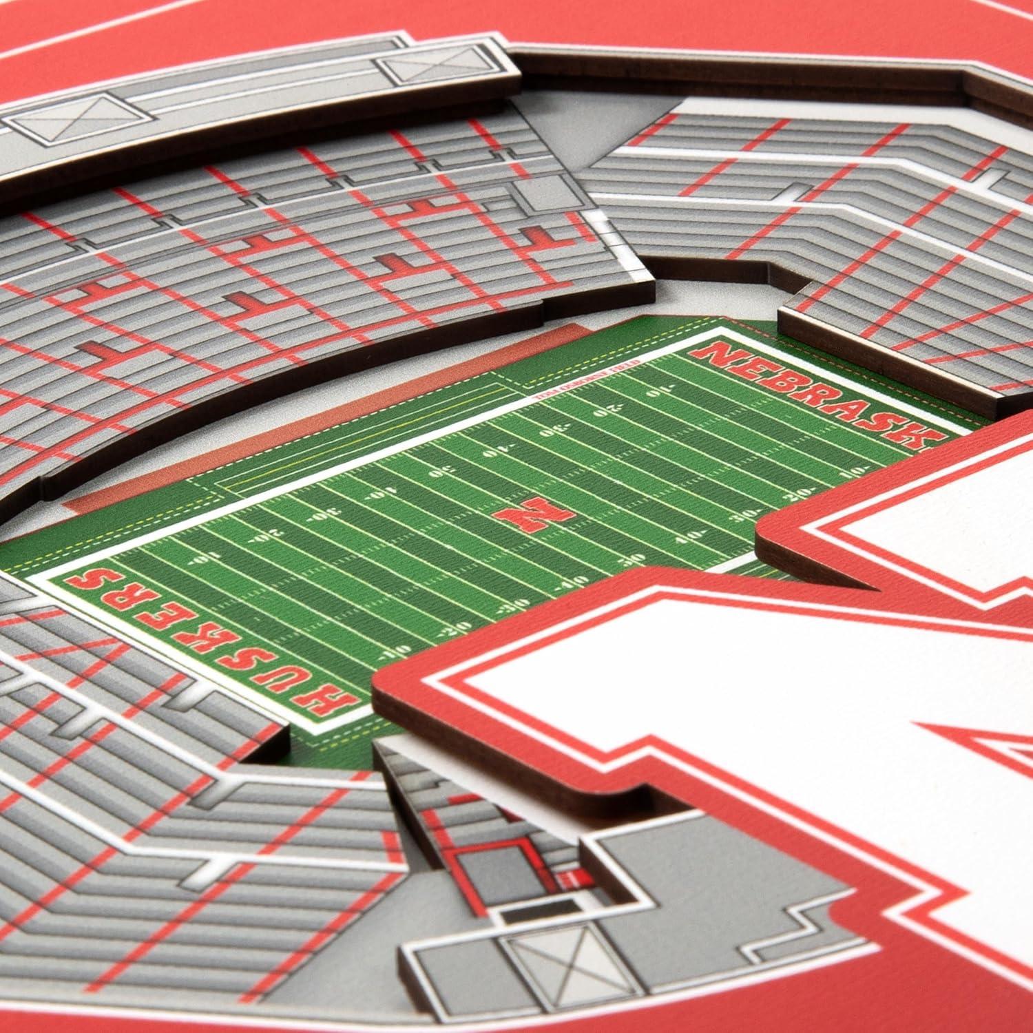 image:imageYouTheFan Officiallylicensed NCAA Stadium Series 3D Wall Art multilayer team stadium replica detailed sports fan gift indoor decorNebraska Cornhuskers