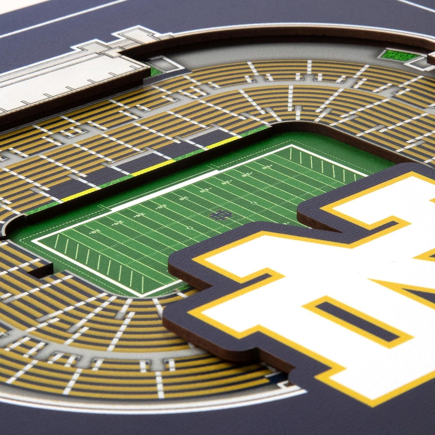 image:imageYouTheFan Officiallylicensed NCAA Stadium Series 3D Wall Art multilayer team stadium replica detailed sports fan gift indoor decorNotre Dame Fighting Irish
