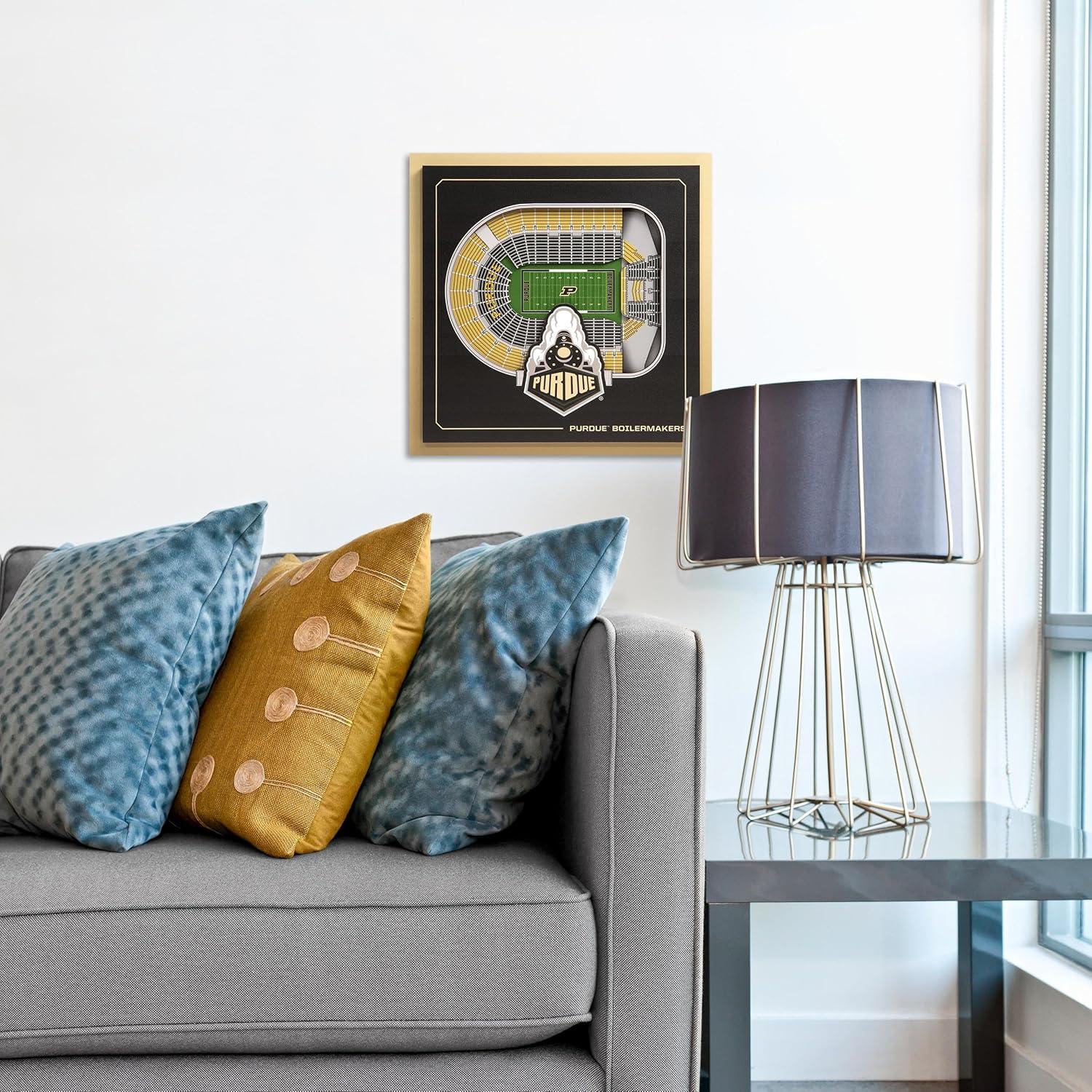 image:imageYouTheFan Officiallylicensed NCAA Stadium Series 3D Wall Art multilayer team stadium replica detailed sports fan gift indoor decorPurdue Boilermakers FB