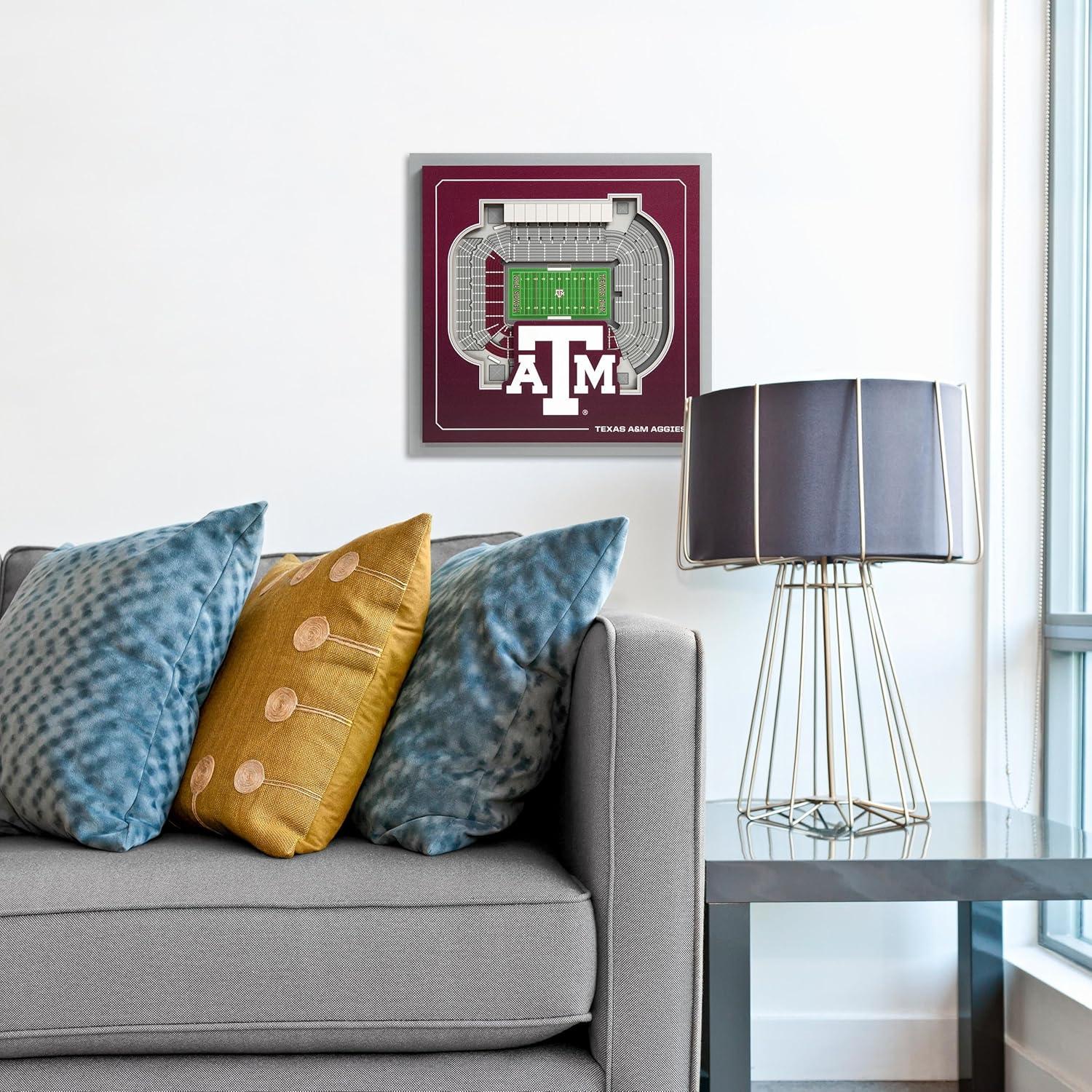 image:imageYouTheFan Officiallylicensed NCAA Stadium Series 3D Wall Art multilayer team stadium replica detailed sports fan gift indoor decorTexas AM Aggies