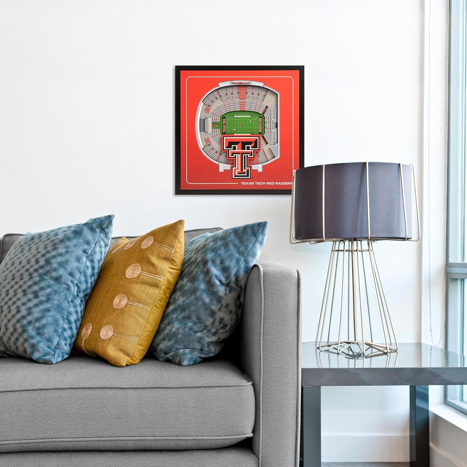 image:imageYouTheFan Officiallylicensed NCAA Stadium Series 3D Wall Art multilayer team stadium replica detailed sports fan gift indoor decorTexas Tech Red Raiders