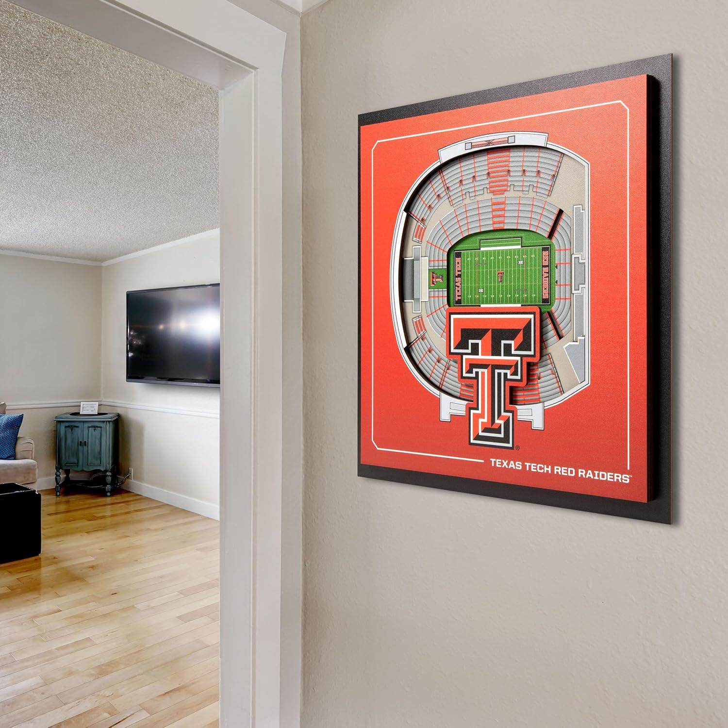 image:imageYouTheFan Officiallylicensed NCAA Stadium Series 3D Wall Art multilayer team stadium replica detailed sports fan gift indoor decorTexas Tech Red Raiders