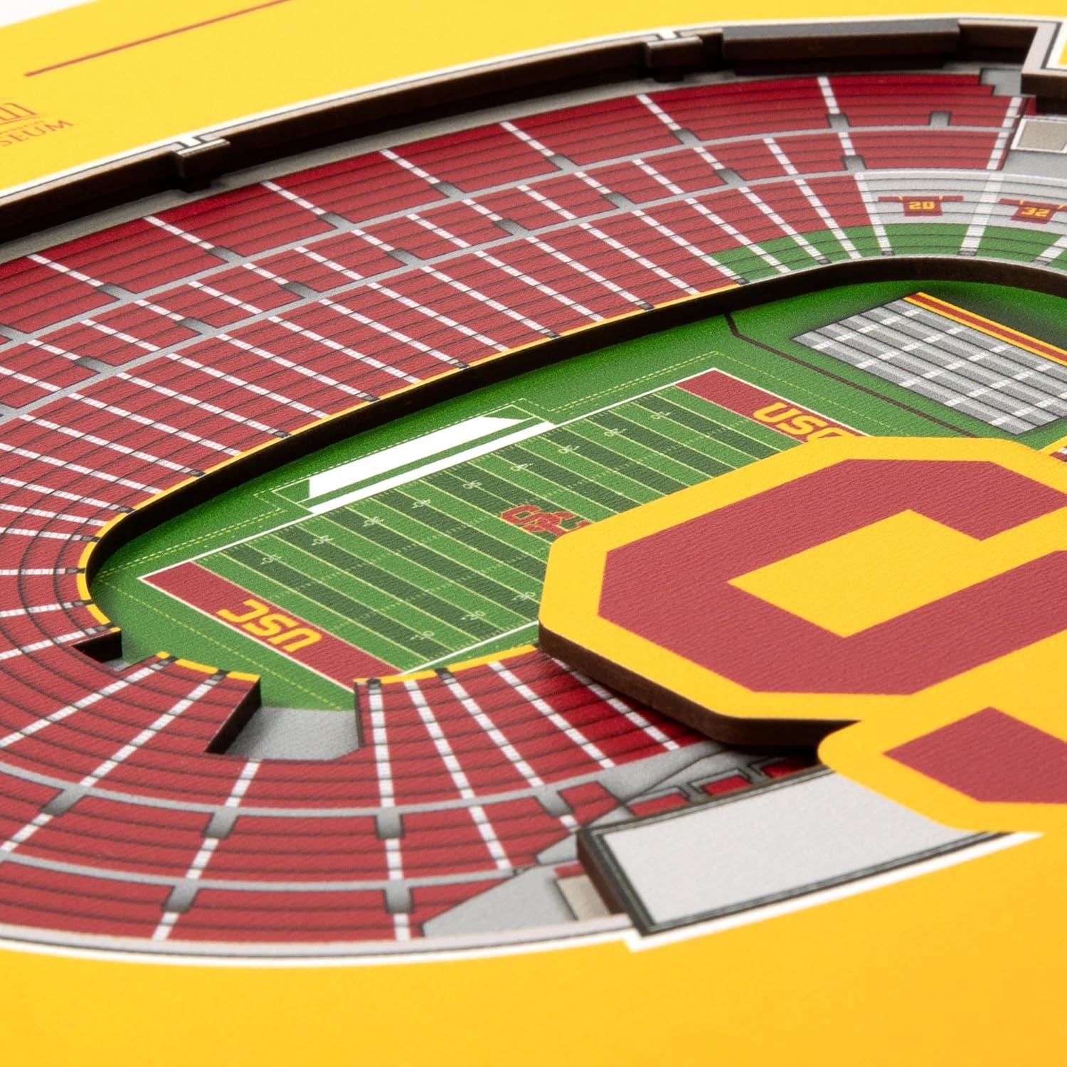 image:imageYouTheFan Officiallylicensed NCAA Stadium Series 3D Wall Art multilayer team stadium replica detailed sports fan gift indoor decorUSC Trojans