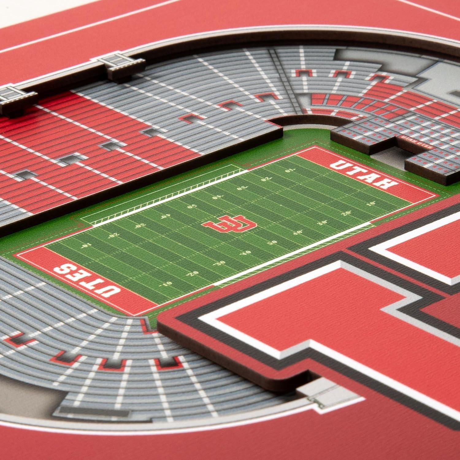 image:imageYouTheFan Officiallylicensed NCAA Stadium Series 3D Wall Art multilayer team stadium replica detailed sports fan gift indoor decorUtah Utes