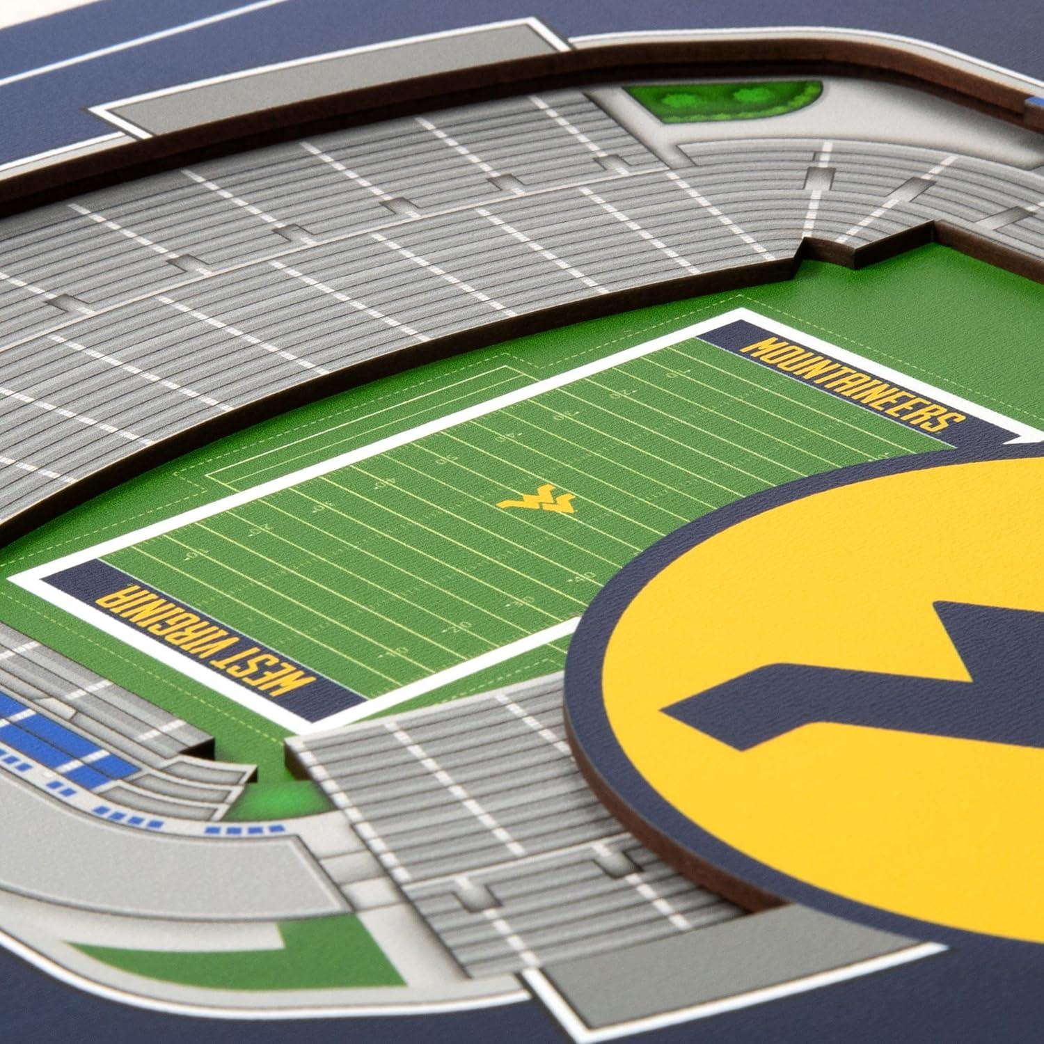 image:imageYouTheFan Officiallylicensed NCAA Stadium Series 3D Wall Art multilayer team stadium replica detailed sports fan gift indoor decorWest Virginia Mountaineers
