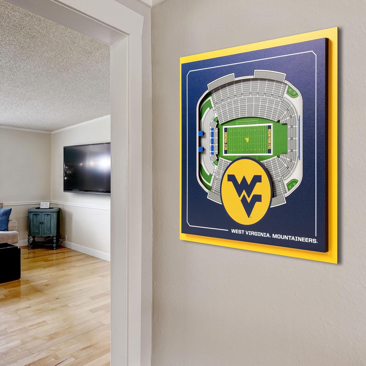image:imageYouTheFan Officiallylicensed NCAA Stadium Series 3D Wall Art multilayer team stadium replica detailed sports fan gift indoor decorWest Virginia Mountaineers