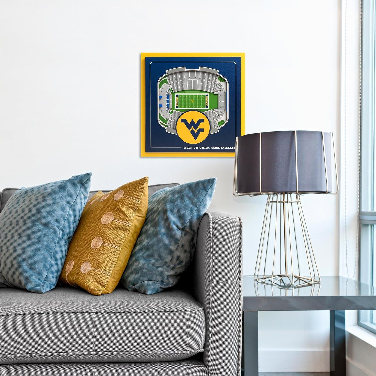 image:imageYouTheFan Officiallylicensed NCAA Stadium Series 3D Wall Art multilayer team stadium replica detailed sports fan gift indoor decorWest Virginia Mountaineers