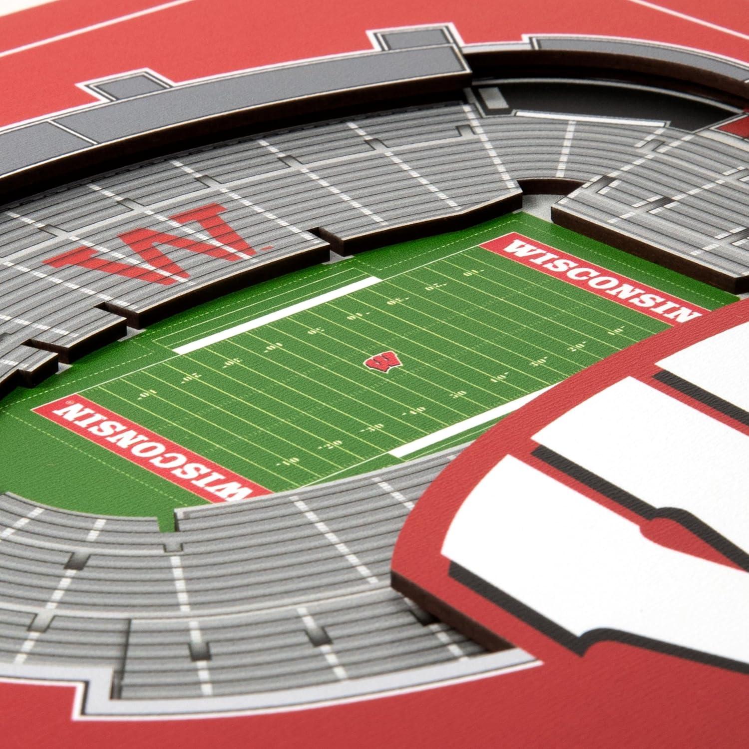 image:imageYouTheFan Officiallylicensed NCAA Stadium Series 3D Wall Art multilayer team stadium replica detailed sports fan gift indoor decorWisconsin Badgers