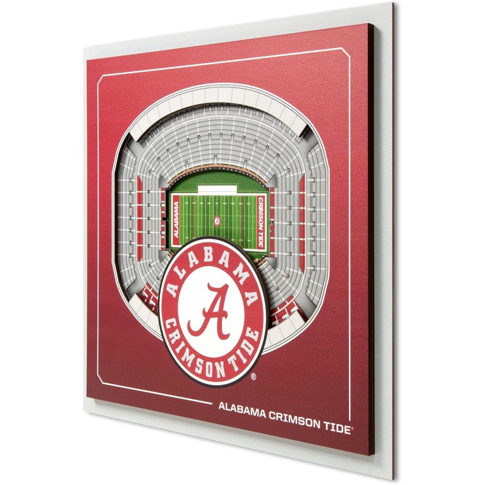 image:imageYouTheFan Officiallylicensed NCAA Stadium Series 3D Wall Art multilayer team stadium replica detailed sports fan gift indoor decorAlabama Crimson Tide