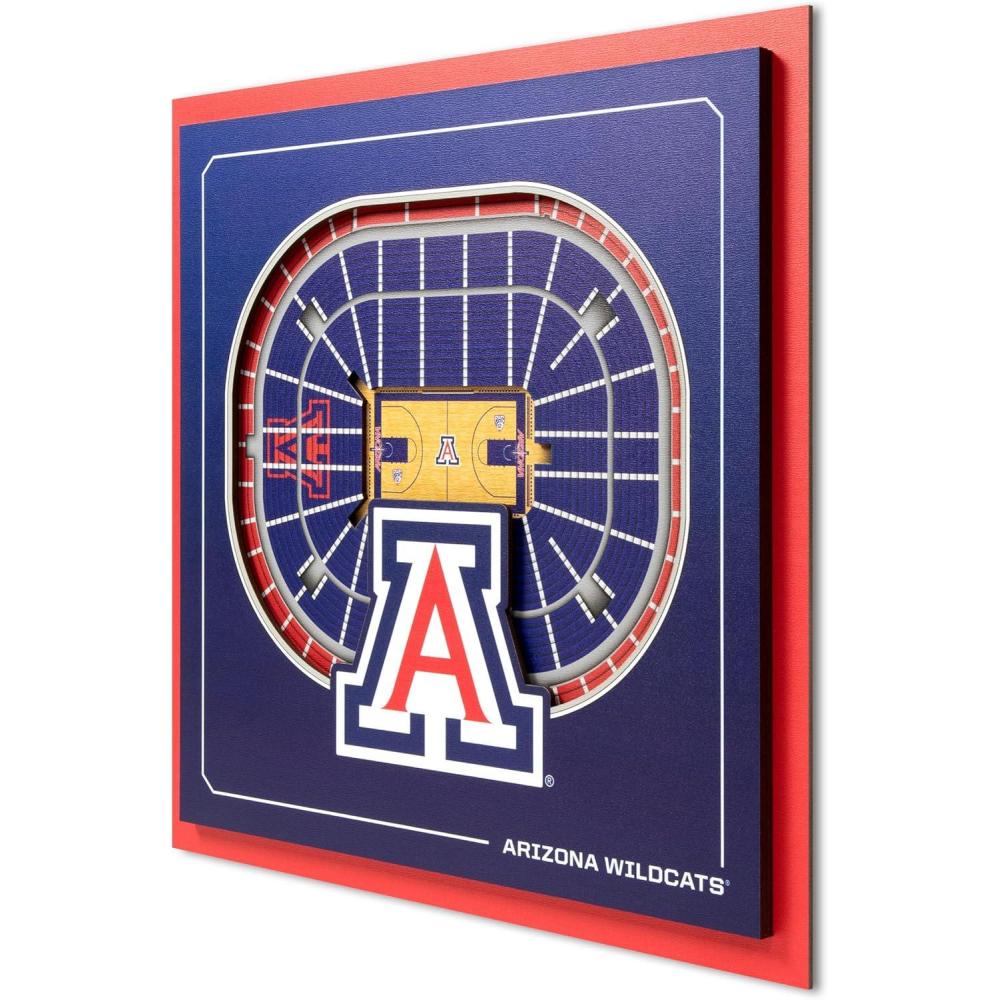image:imageYouTheFan Officiallylicensed NCAA Stadium Series 3D Wall Art multilayer team stadium replica detailed sports fan gift indoor decorArizona Wildcats