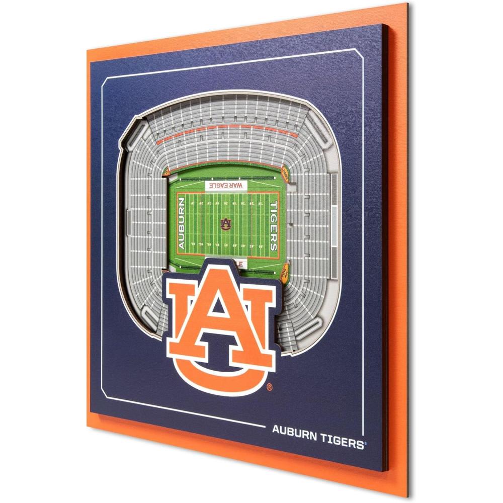 image:imageYouTheFan Officiallylicensed NCAA Stadium Series 3D Wall Art multilayer team stadium replica detailed sports fan gift indoor decorAuburn Tigers