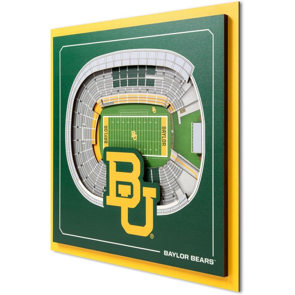 image:imageYouTheFan Officiallylicensed NCAA Stadium Series 3D Wall Art multilayer team stadium replica detailed sports fan gift indoor decorBaylor Bears