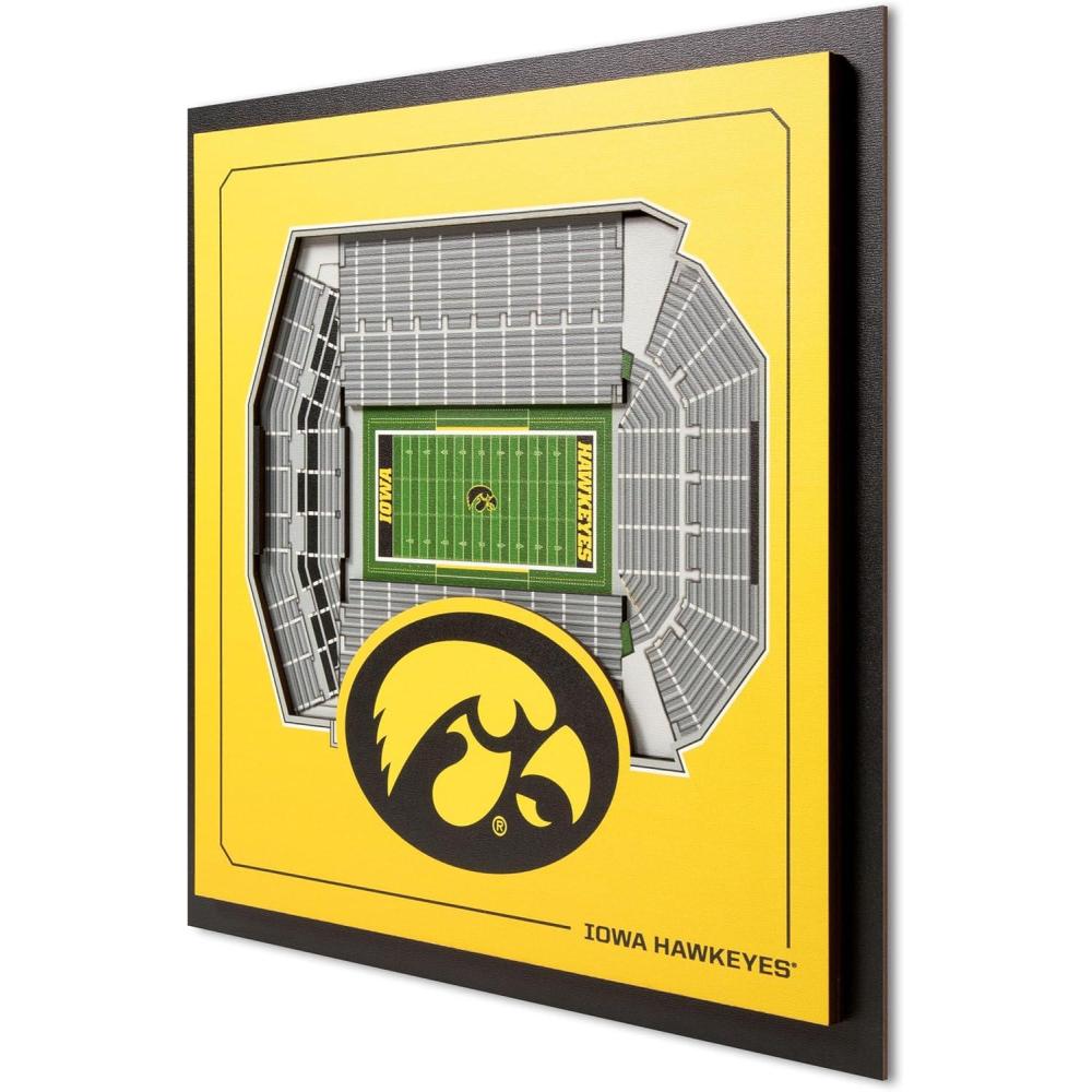 image:imageYouTheFan Officiallylicensed NCAA Stadium Series 3D Wall Art multilayer team stadium replica detailed sports fan gift indoor decorIowa Hawkeyes