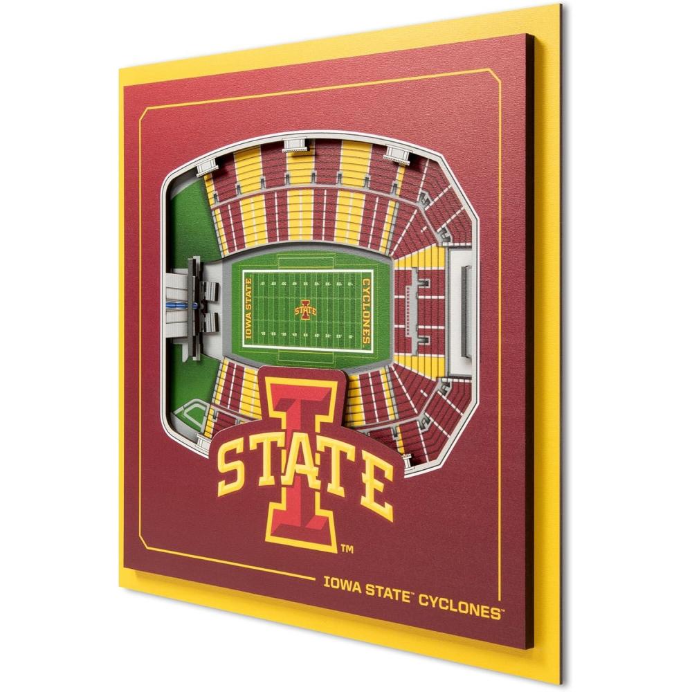 image:imageYouTheFan Officiallylicensed NCAA Stadium Series 3D Wall Art  multilayer team stadium replica detailed sports fan gift indoor decorIowa State Cyclones