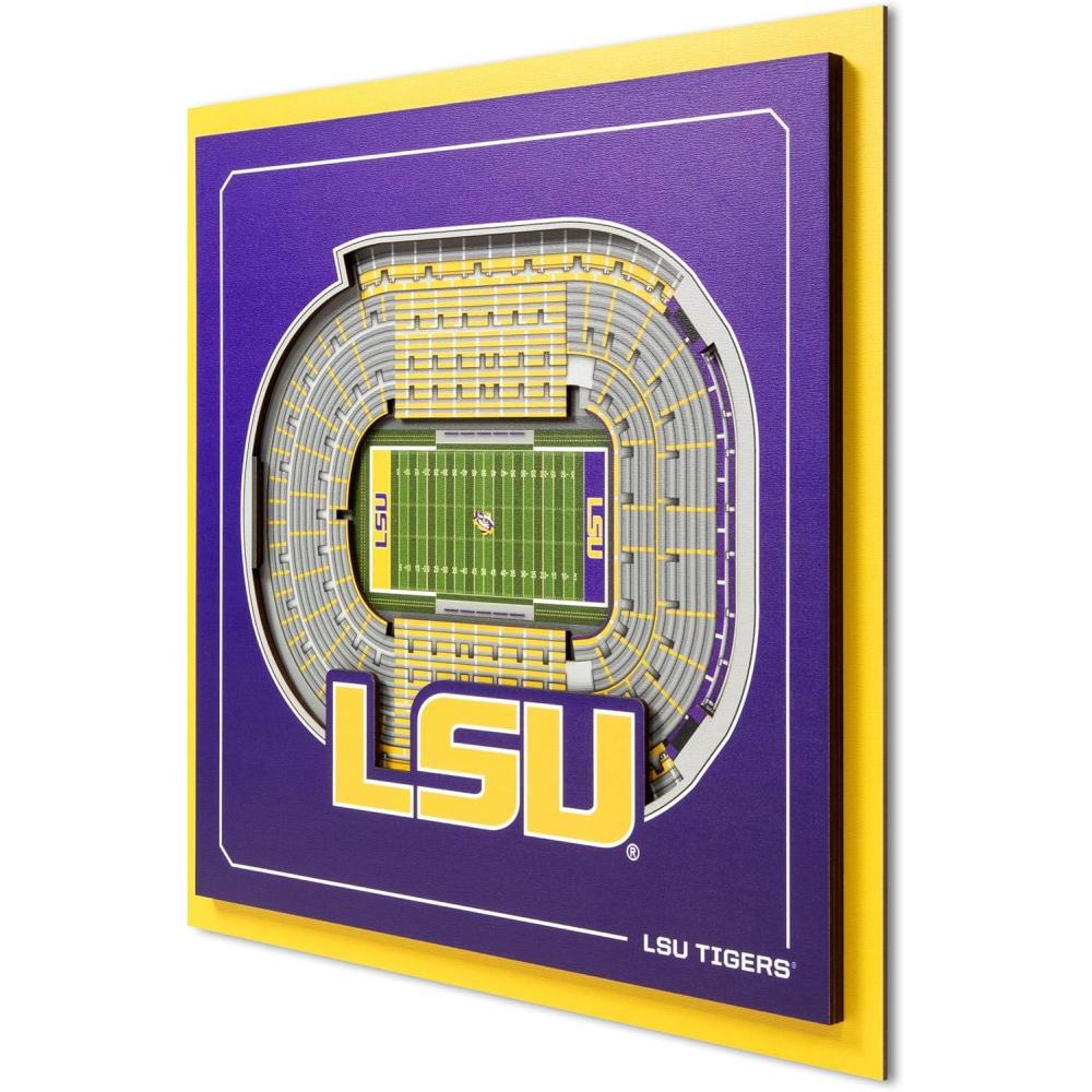 image:imageYouTheFan Officiallylicensed NCAA Stadium Series 3D Wall Art multilayer team stadium replica detailed sports fan gift indoor decorLSU Tigers
