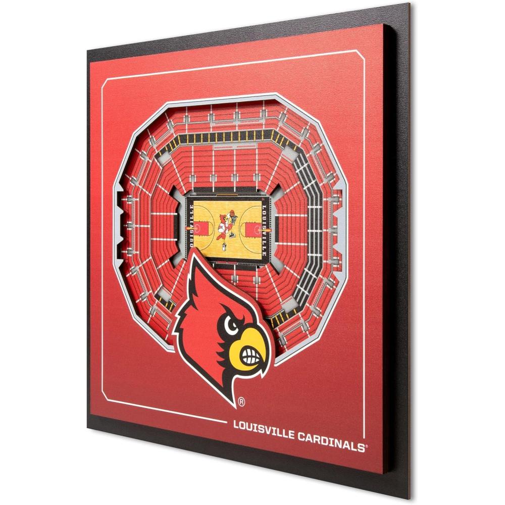 image:imageYouTheFan Officiallylicensed NCAA Stadium Series 3D Wall Art multilayer team stadium replica detailed sports fan gift indoor decorLouisville Cardinals