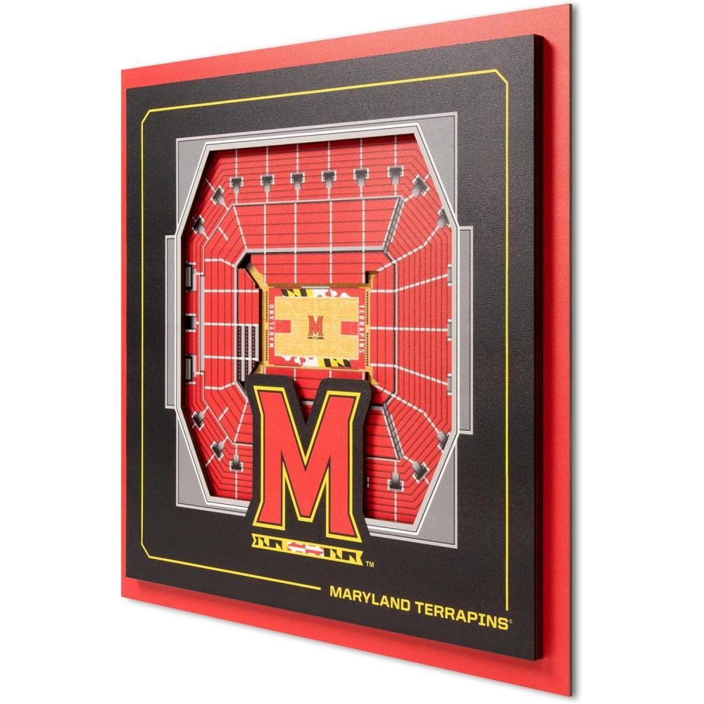 image:imageYouTheFan Officiallylicensed NCAA Stadium Series 3D Wall Art multilayer team stadium replica detailed sports fan gift indoor decorMaryland Terrapins