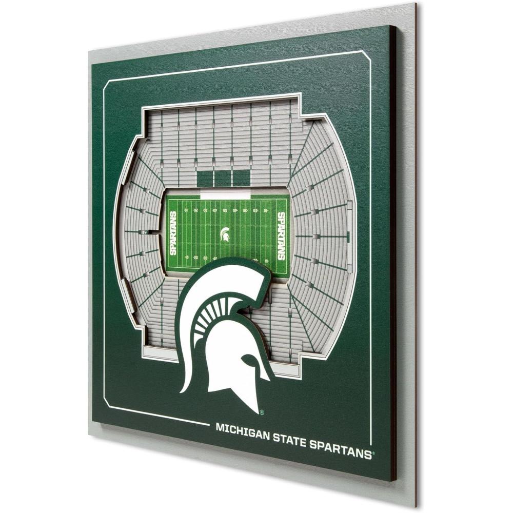 image:imageYouTheFan Officiallylicensed NCAA Stadium Series 3D Wall Art multilayer team stadium replica detailed sports fan gift indoor decorMichigan State Spartans