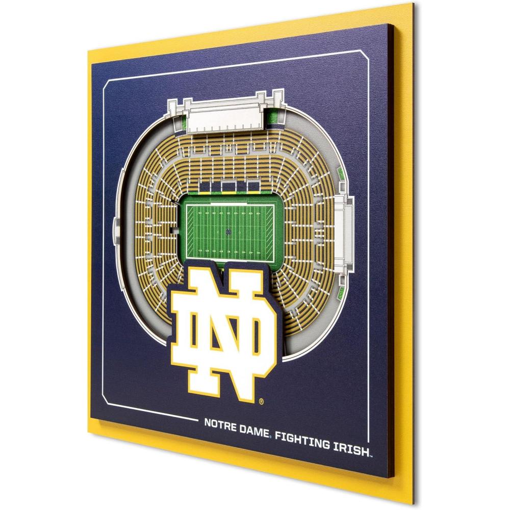 image:imageYouTheFan Officiallylicensed NCAA Stadium Series 3D Wall Art multilayer team stadium replica detailed sports fan gift indoor decorNotre Dame Fighting Irish