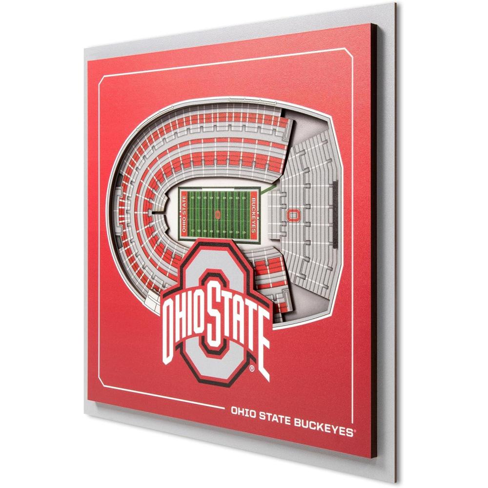 image:imageYouTheFan Officiallylicensed NCAA Stadium Series 3D Wall Art multilayer team stadium replica detailed sports fan gift indoor decorOhio State Buckeyes