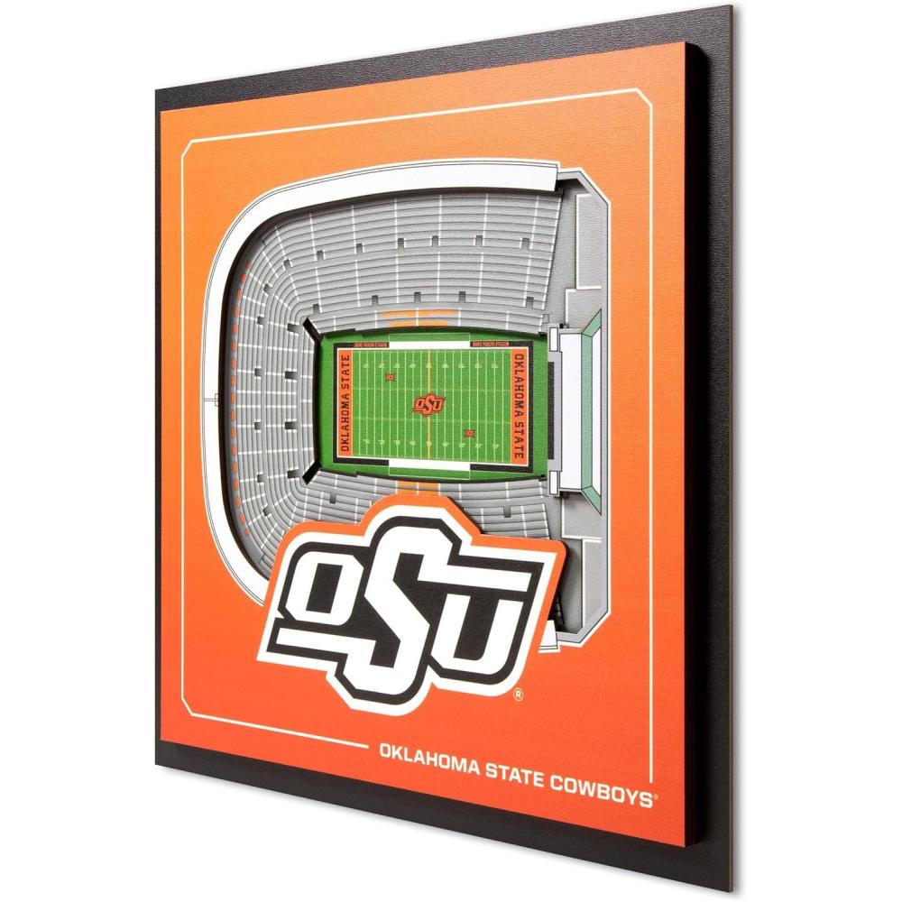 image:imageYouTheFan Officiallylicensed NCAA Stadium Series 3D Wall Art  multilayer team stadium replica detailed sports fan gift indoor decorOklahoma State Cowboys
