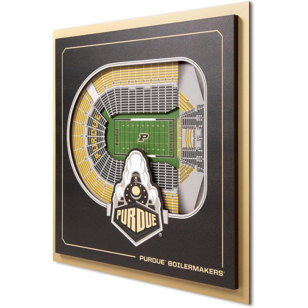 image:imageYouTheFan Officiallylicensed NCAA Stadium Series 3D Wall Art multilayer team stadium replica detailed sports fan gift indoor decorPurdue Boilermakers FB