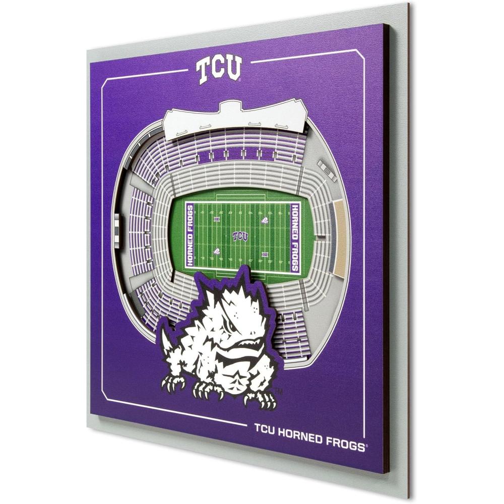 image:imageYouTheFan Officiallylicensed NCAA Stadium Series 3D Wall Art multilayer team stadium replica detailed sports fan gift indoor decorTCU Horned Frogs