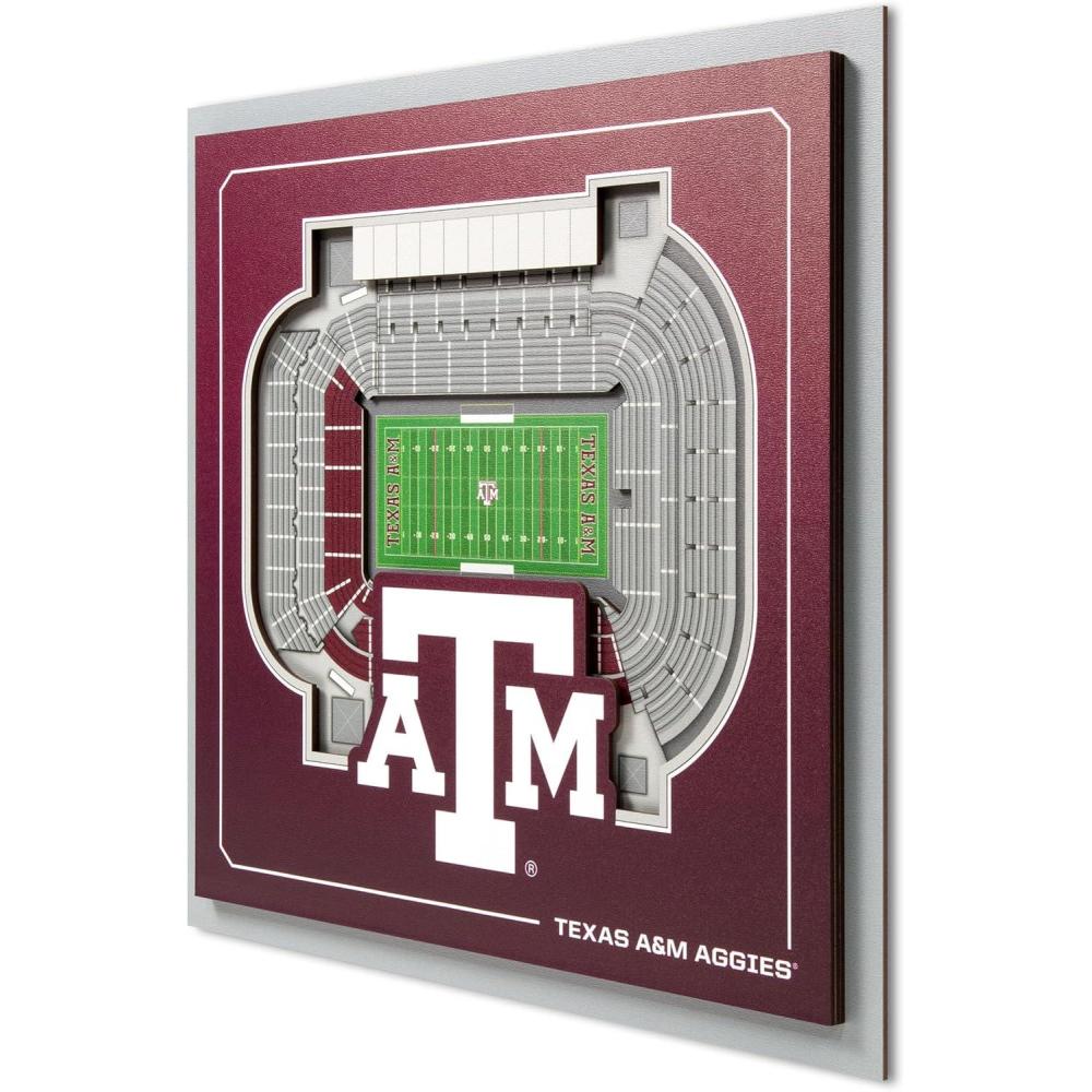 image:imageYouTheFan Officiallylicensed NCAA Stadium Series 3D Wall Art multilayer team stadium replica detailed sports fan gift indoor decorTexas AM Aggies
