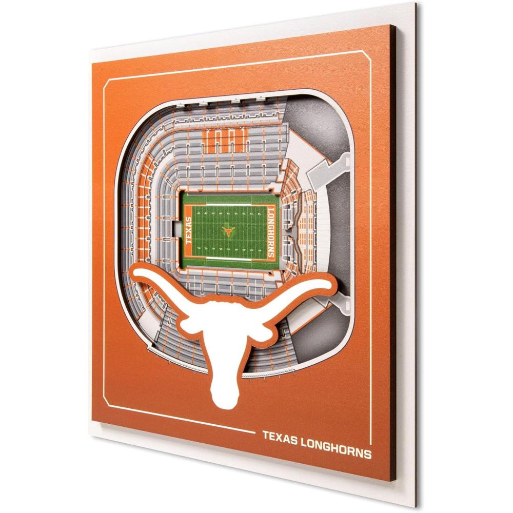 image:imageYouTheFan Officiallylicensed NCAA Stadium Series 3D Wall Art multilayer team stadium replica detailed sports fan gift indoor decorTexas Longhorns