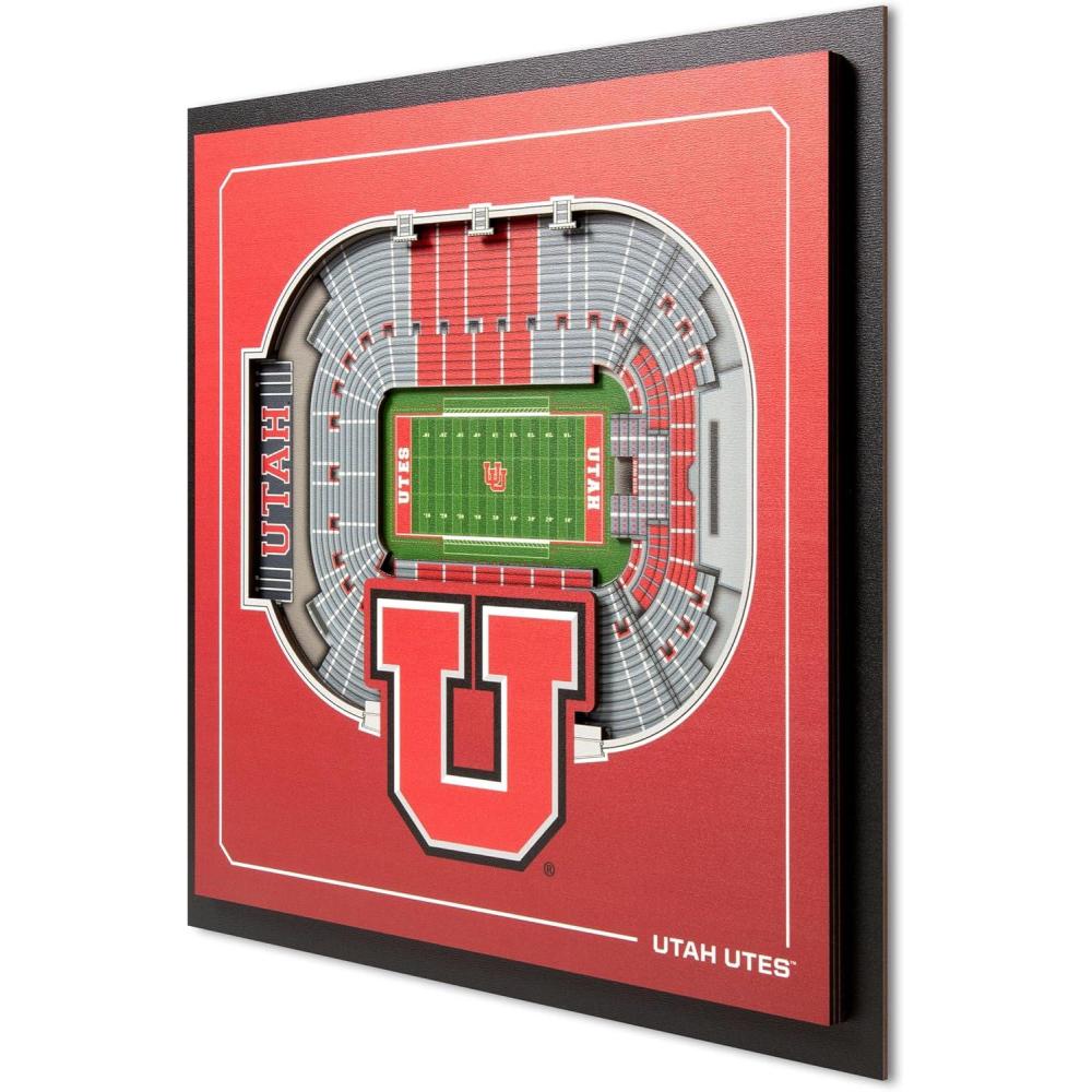 image:imageYouTheFan Officiallylicensed NCAA Stadium Series 3D Wall Art multilayer team stadium replica detailed sports fan gift indoor decorUtah Utes