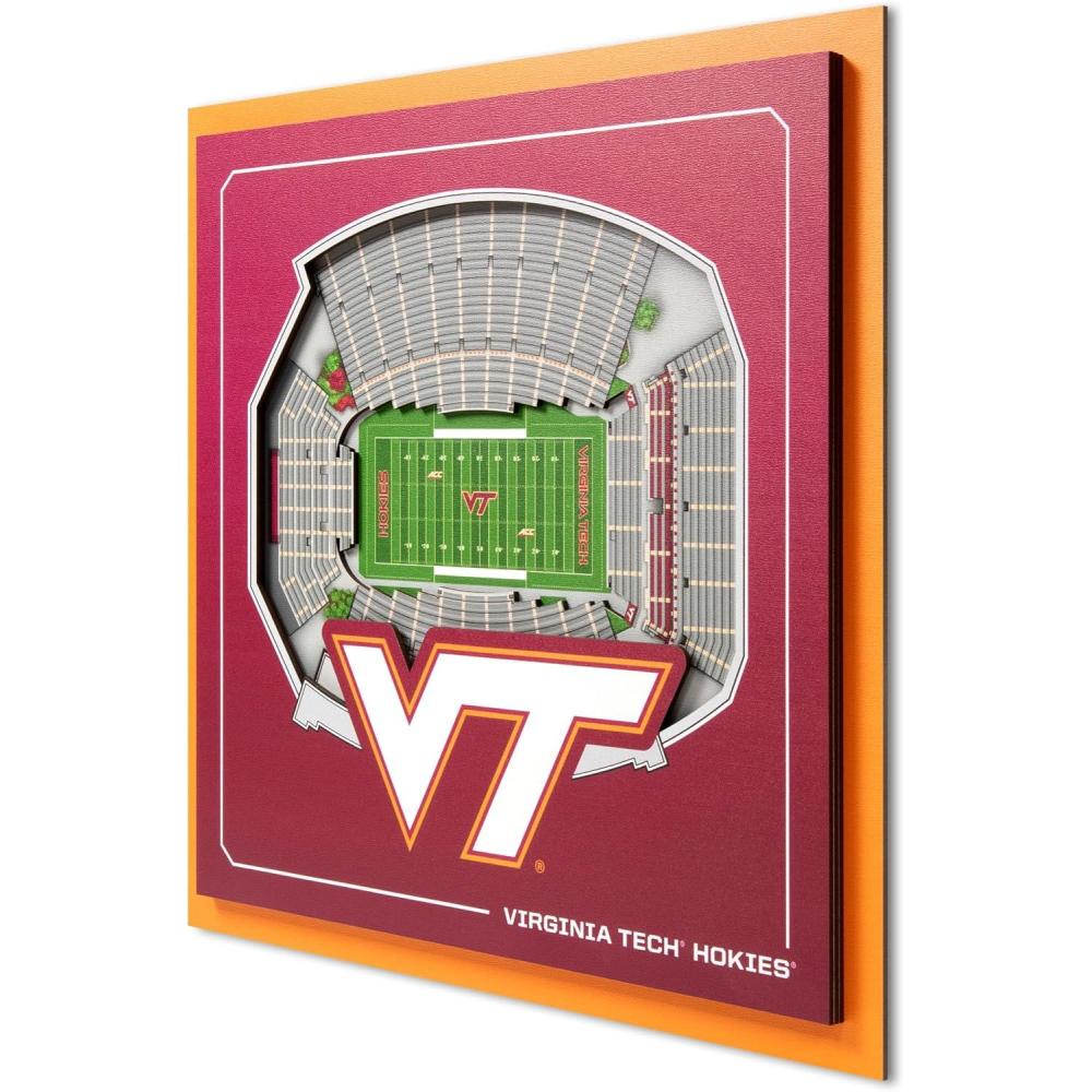 image:imageYouTheFan Officiallylicensed NCAA Stadium Series 3D Wall Art multilayer team stadium replica detailed sports fan gift indoor decorVirginia Tech Hokies