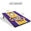 YouTheFan NCAA 2′ x 3′ Portable Cornhole Game with Logo Bags(LSU Tigers)
