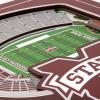 YouTheFan Officially-licensed NCAA Stadium Series 3D Wall Art – multi-layer team stadium replica, detailed sports fan gift, indoor decor(Mississippi State Bulldogs)