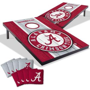 YouTheFan NCAA 2′ x 3′ Portable Cornhole Game with Logo Bags(Alabama Crimson Tide)