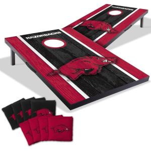 YouTheFan NCAA 2′ x 3′ Portable Cornhole Game with Logo Bags(Arkansas Razorbacks)