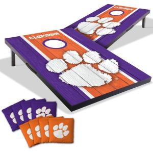 YouTheFan NCAA 2′ x 3′ Portable Cornhole Game with Logo Bags(Clemson Tigers)