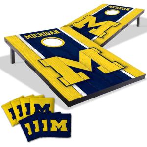 YouTheFan NCAA 2′ x 3′ Portable Cornhole Game with Logo Bags(Michigan Wolverines)