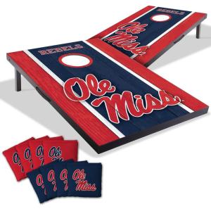 YouTheFan NCAA 2′ x 3′ Portable Cornhole Game with Logo Bags(Mississippi Rebels)