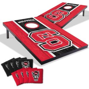 YouTheFan NCAA 2′ x 3′ Portable Cornhole Game with Logo Bags(NC State Wolfpack)