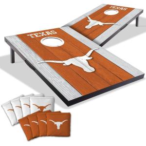 YouTheFan NCAA 2′ x 3′ Portable Cornhole Game with Logo Bags(Texas Longhorns)